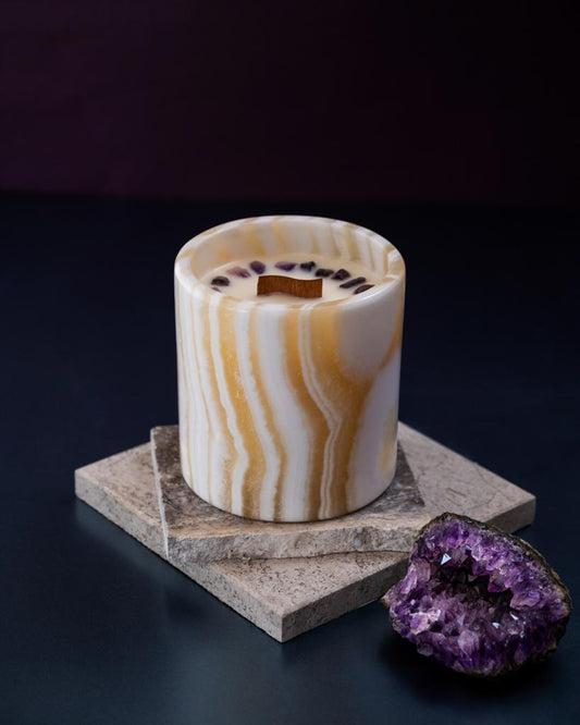 Round Luxe Gemstone Candle