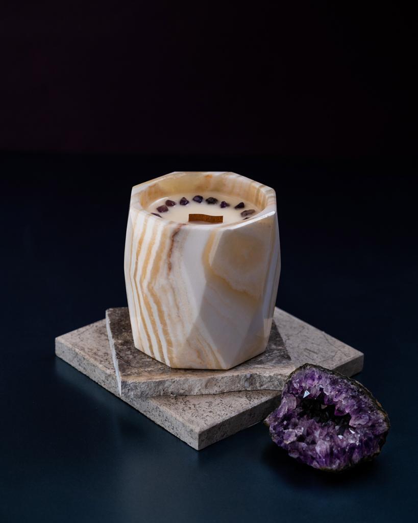 Geometric Luxe Gemstone Candle